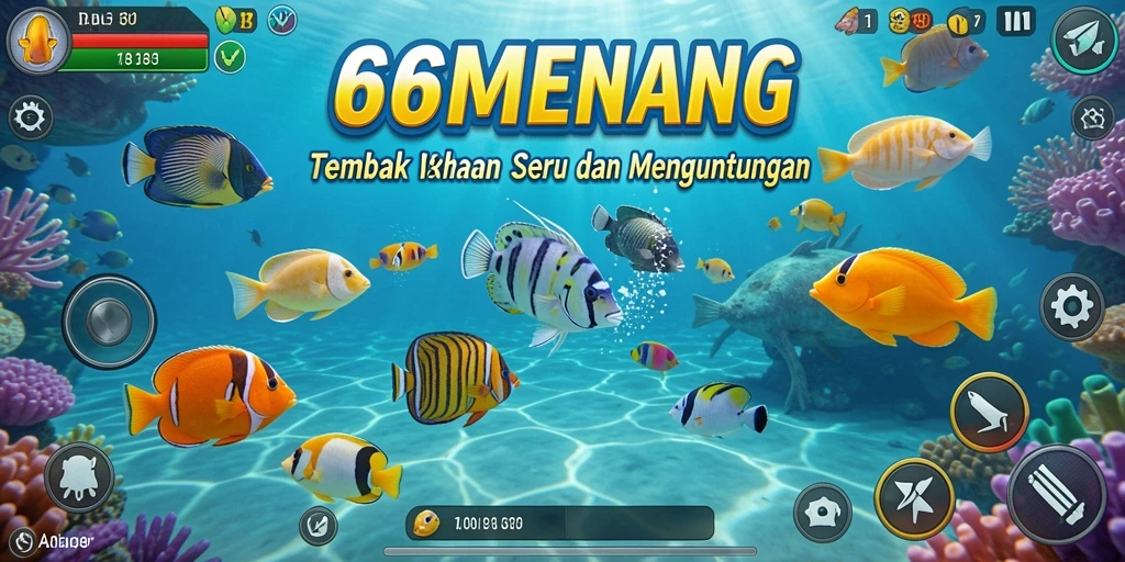 Gameplay seru tembak ikan yang memukau visualnya.