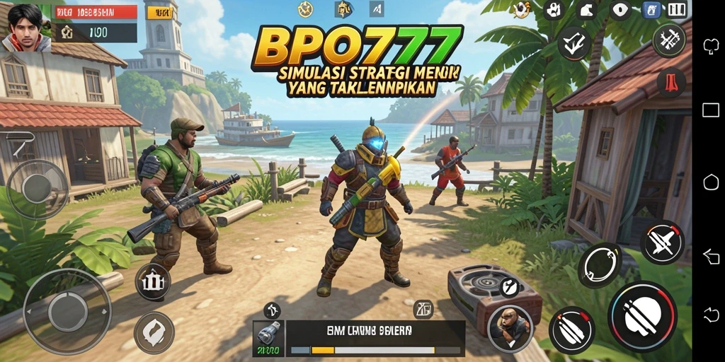 Tangkapan layar BPO777 menampilkan gameplay simulasi yang menantang.