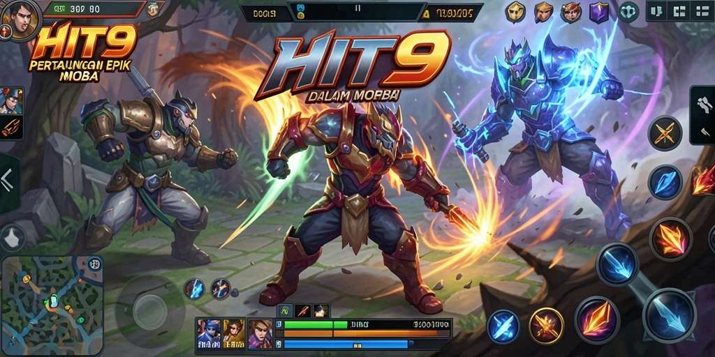 Gameplay seru HIT9 dengan karakter unik dan strategi tim.