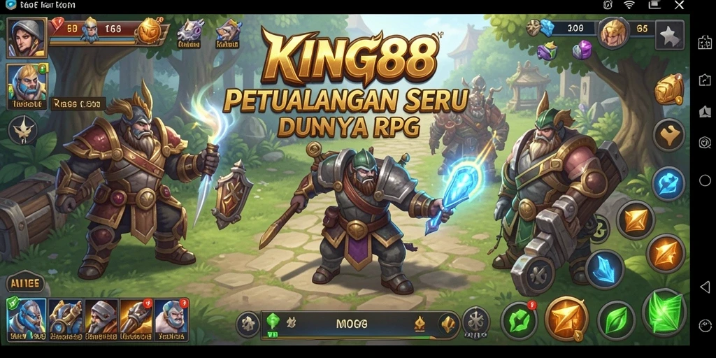 Tampilan dinamis gameplay RPG di KING88 yang menawan.
