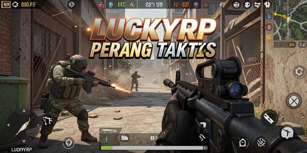 Tampak intensnya pertempuran di LUCKYRP dengan karakter dan senjata yang beragam.