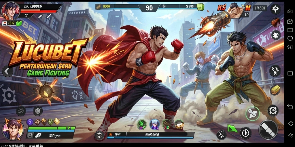 Screenshot gameplay LUCUBET menampilkan aksi pertarungan yang intens.