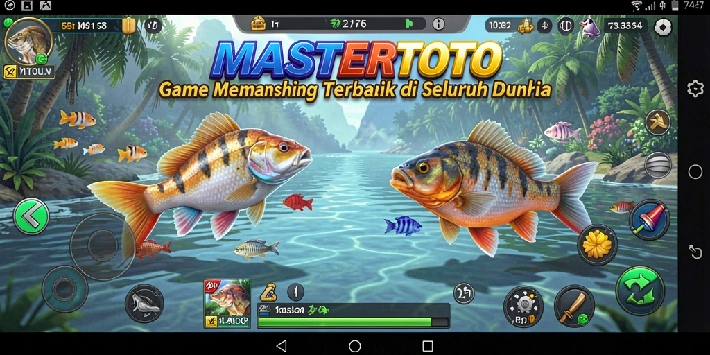 Tampilan gameplay MASTERTOTO dengan suasana memancing yang menenangkan.