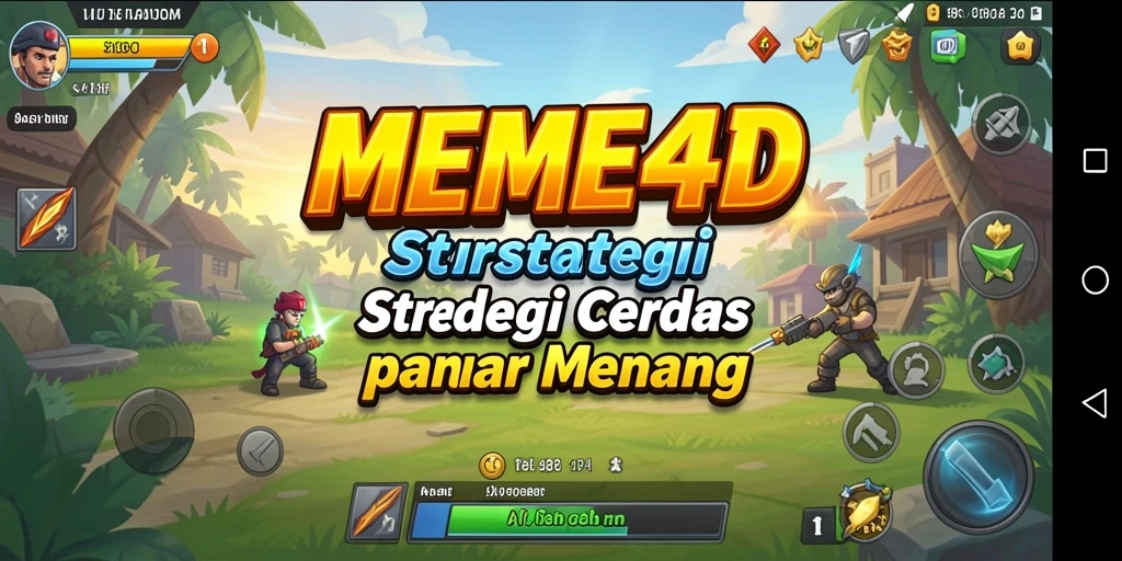Tangkapan layar MEME4D menunjukkan aksi pertempuran strategis yang mendebarkan.