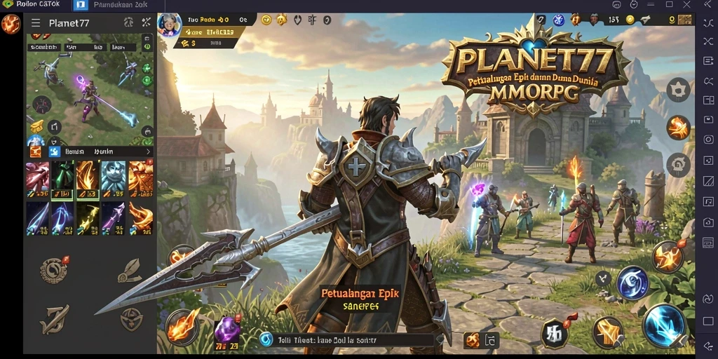 Screenshot gameplay <strong>PLANET77</strong> menampilkan pertempuran seru antar pemain.