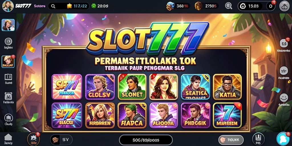 Tampilan gameplay SLOT777 yang menarik dengan berbagai pilihan mesin slot.