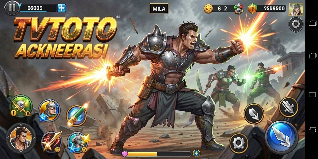 Tangkapan layar action seru dalam permainan TVTOTO.