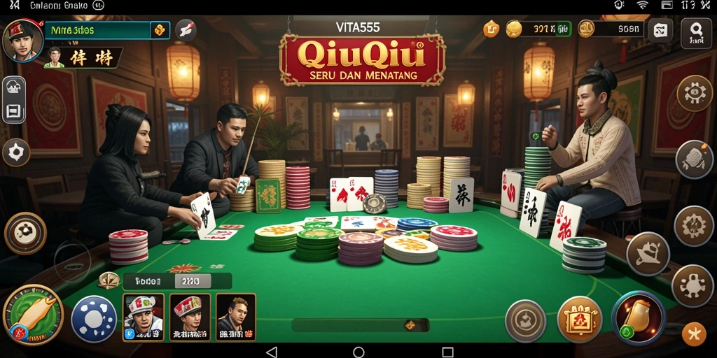 Tampilan gameplay menegangkan dari VITA555 saat bermain QiuQiu.