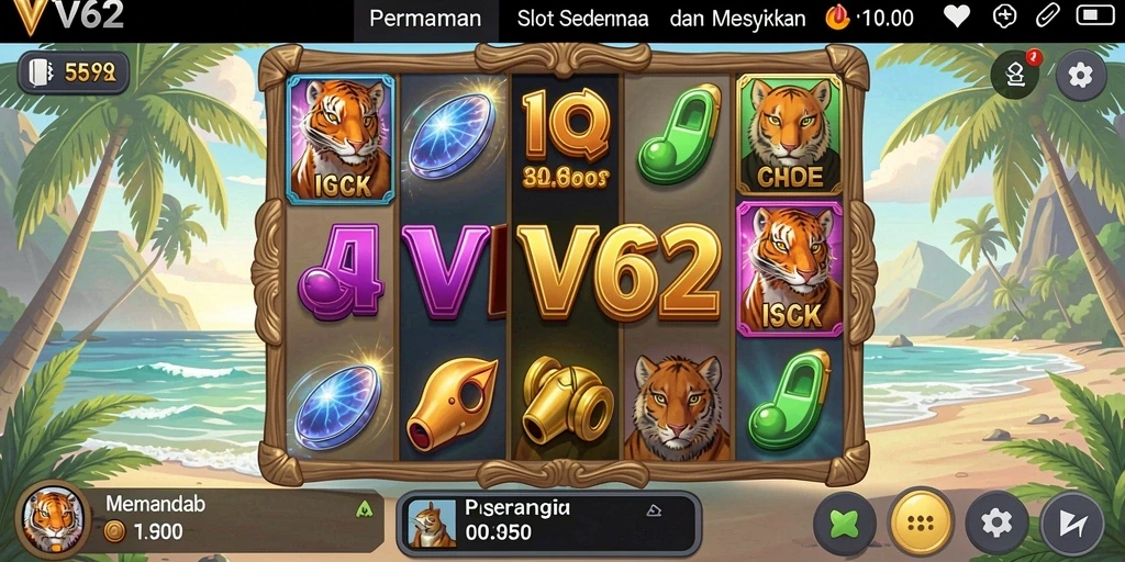 Screenshot VV62 menampilkan gameplay slot yang menarik dan interaktif.
