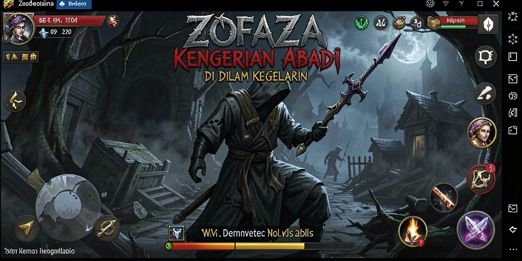 Screenshot menampilkan gameplay ZOFAZA yang penuh kengerian dan ketegangan.